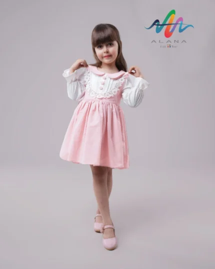 پیراهن بچگانه دخترانه یقه ب ب آلانا